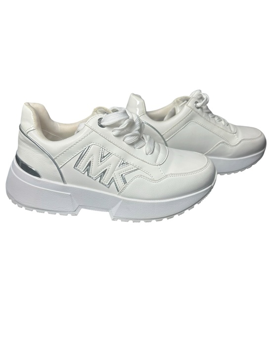 Michael Kors Shoes - Michael Kors White Platform Lace-Up Sneakers with Silver Accents